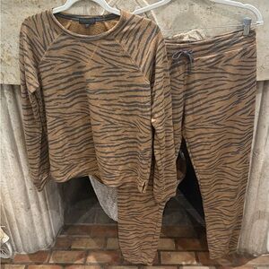 P.J. Salvage  Tiger Stripe Pajama Set - Brown